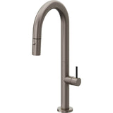 California Faucets - Pull-Down Prep/Bar Faucet with Button Sprayer - Graphite Pvd