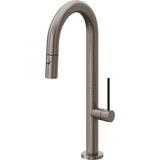 California Faucets - Pull-Down Prep/Bar Faucet with Button Sprayer - Graphite Pvd