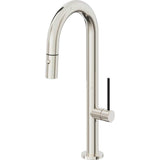 California Faucets - Pull-Down Prep/Bar Faucet with Button Sprayer - Polished Nickel Pvd