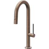 California Faucets - Pull-Down Prep/Bar Faucet with Button Sprayer - Satin Bronze Pvd