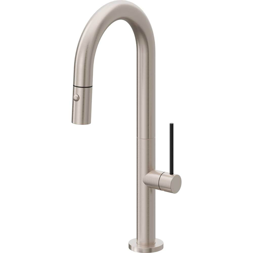 California Faucets - Pull-Down Prep/Bar Faucet with Button Sprayer - Gloss White