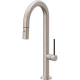 California Faucets - Pull-Down Prep/Bar Faucet with Button Sprayer - Gloss White