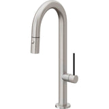 California Faucets - Pull-Down Prep/Bar Faucet with Button Sprayer - Ultra Stainless Steel Pvd