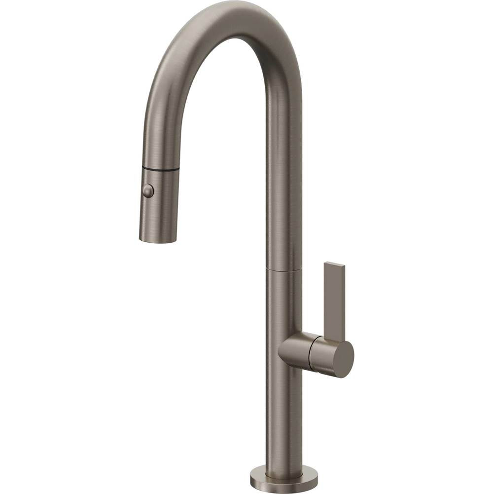 California Faucets - Pull-Down Prep/Bar Faucet with Button Sprayer - Graphite Pvd