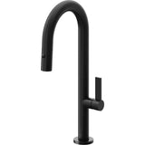 California Faucets - Pull-Down Prep/Bar Faucet with Button Sprayer - Matte Black