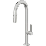California Faucets - Pull-Down Prep/Bar Faucet with Button Sprayer - Polished Chrome