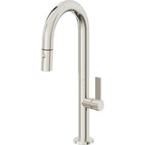 California Faucets - Pull-Down Prep/Bar Faucet with Button Sprayer - Polished Nickel Pvd