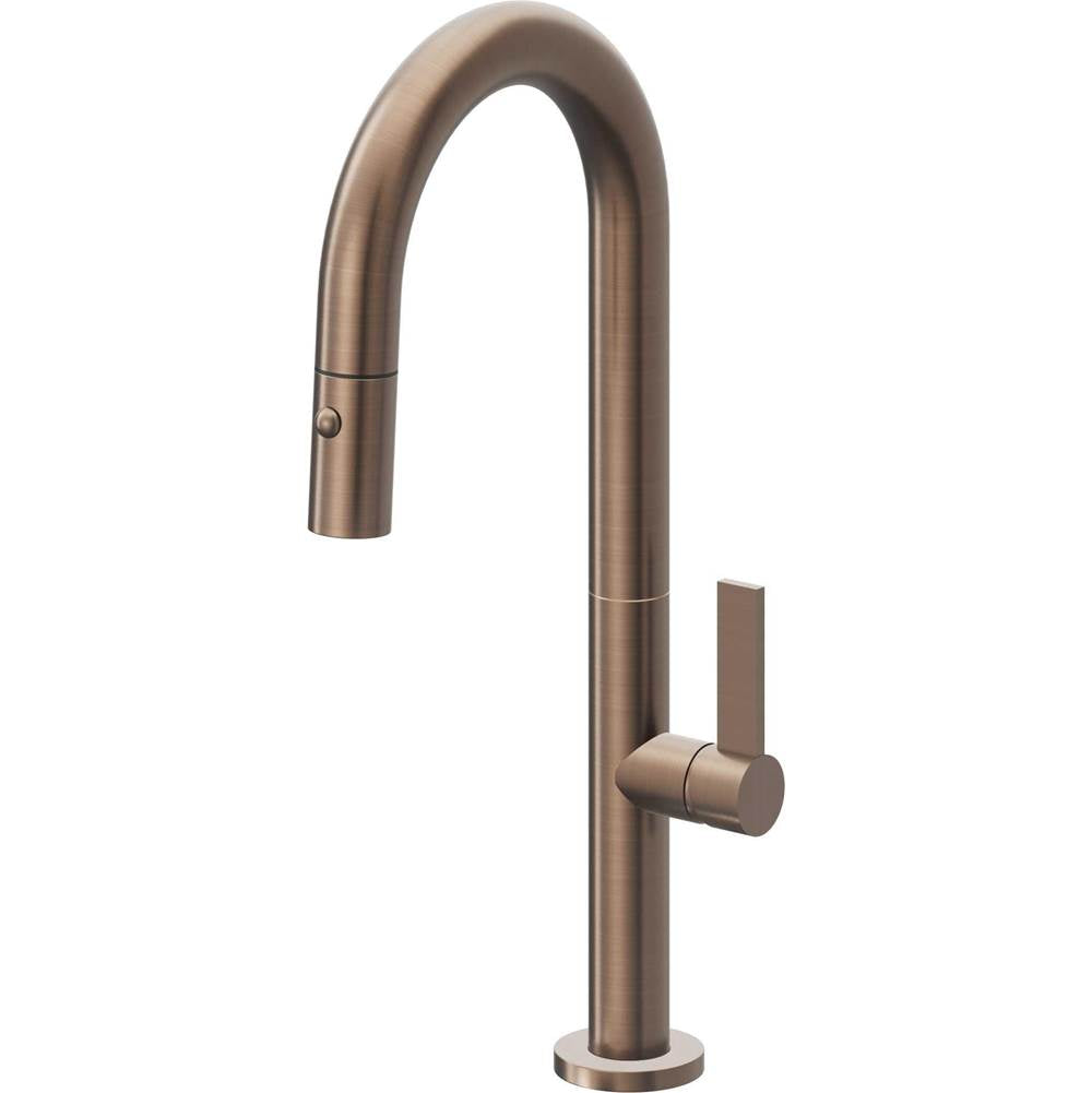California Faucets - Pull-Down Prep/Bar Faucet with Button Sprayer - Satin Bronze Pvd