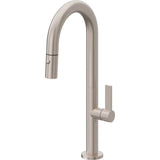 California Faucets - Pull-Down Prep/Bar Faucet with Button Sprayer - Gloss White
