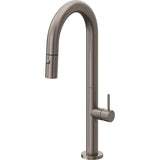 California Faucets - Pull-Down Prep/Bar Faucet with Button Sprayer - Graphite Pvd