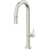 California Faucets - Pull-Down Prep/Bar Faucet with Button Sprayer - Polished Nickel Pvd