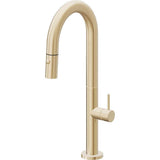 California Faucets - Pull-Down Prep/Bar Faucet with Button Sprayer - Satin Brass Pvd