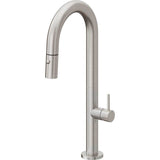 California Faucets - Pull-Down Prep/Bar Faucet with Button Sprayer - Ultra Stainless Steel Pvd