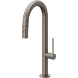 California Faucets - Pull-Down Prep/Bar Faucet with Button Sprayer - Graphite Pvd
