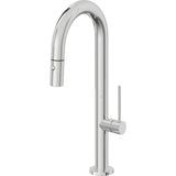 California Faucets - Pull-Down Prep/Bar Faucet with Button Sprayer - Polished Chrome