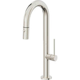 California Faucets - Pull-Down Prep/Bar Faucet with Button Sprayer - Polished Nickel Pvd