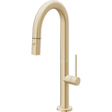 California Faucets - Pull-Down Prep/Bar Faucet with Button Sprayer - Satin Brass Pvd
