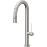 California Faucets - Pull-Down Prep/Bar Faucet with Button Sprayer - Ultra Stainless Steel Pvd