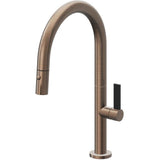California Faucets - Pull-Down Kitchen Faucet with Button Sprayer  - Low Arc Spout - Satin Bronze Pvd