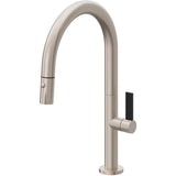 California Faucets - Pull-Down Kitchen Faucet with Button Sprayer  - Low Arc Spout - Gloss White