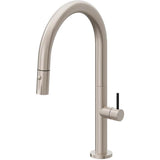 California Faucets - Pull-Down Kitchen Faucet with Button Sprayer  - Low Arc Spout - Gloss White