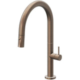 California Faucets - Pull-Down Kitchen Faucet with Button Sprayer  - Low Arc Spout - Satin Bronze Pvd
