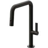 California Faucets - Pull-Down Kitchen Faucet with Button Sprayer  - Quad Spout - Matte Black