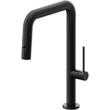 California Faucets - Pull-Down Kitchen Faucet with Button Sprayer  - Quad Spout - Matte Black