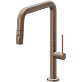 California Faucets - Pull-Down Kitchen Faucet with Button Sprayer  - Quad Spout - Satin Bronze Pvd