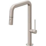 California Faucets - Pull-Down Kitchen Faucet with Button Sprayer  - Quad Spout - Gloss White