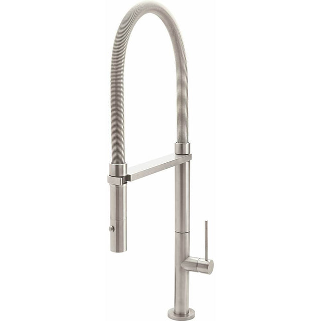 California Faucets - Culinary Pull-Out Kitchen Faucet with Button Sprayer - Gloss White