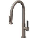 California Faucets - Pull-Down Kitchen Faucet with Squeeze Sprayer  - High Arc Spout - Graphite Pvd