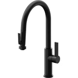 California Faucets - Pull-Down Kitchen Faucet with Squeeze Sprayer  - High Arc Spout - Matte Black