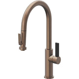 California Faucets - Pull-Down Kitchen Faucet with Squeeze Sprayer  - High Arc Spout - Satin Bronze Pvd