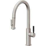 California Faucets - Pull-Down Kitchen Faucet with Squeeze Sprayer  - High Arc Spout - Ultra Stainless Steel Pvd