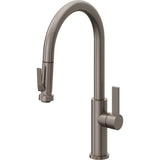 California Faucets - Pull-Down Kitchen Faucet with Squeeze Sprayer  - High Arc Spout - Graphite Pvd