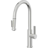 California Faucets - Pull-Down Kitchen Faucet with Squeeze Sprayer  - High Arc Spout - Polished Chrome