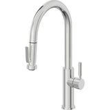 California Faucets - Pull-Down Kitchen Faucet with Squeeze Sprayer  - High Arc Spout - Polished Chrome