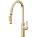 California Faucets - Pull-Down Kitchen Faucet with Squeeze Sprayer  - High Arc Spout - Satin Brass Pvd
