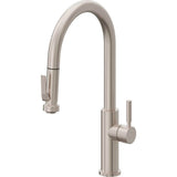 California Faucets - Pull-Down Kitchen Faucet with Squeeze Sprayer  - High Arc Spout - Gloss White