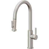 California Faucets - Pull-Down Kitchen Faucet with Squeeze Sprayer  - High Arc Spout - Ultra Stainless Steel Pvd