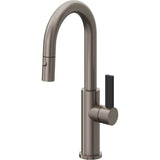 California Faucets - Pull-Down Prep/Bar Faucet with Button Sprayer - Graphite Pvd