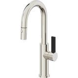 California Faucets - Pull-Down Prep/Bar Faucet with Button Sprayer - Polished Nickel Pvd