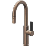 California Faucets - Pull-Down Prep/Bar Faucet with Button Sprayer - Satin Bronze Pvd