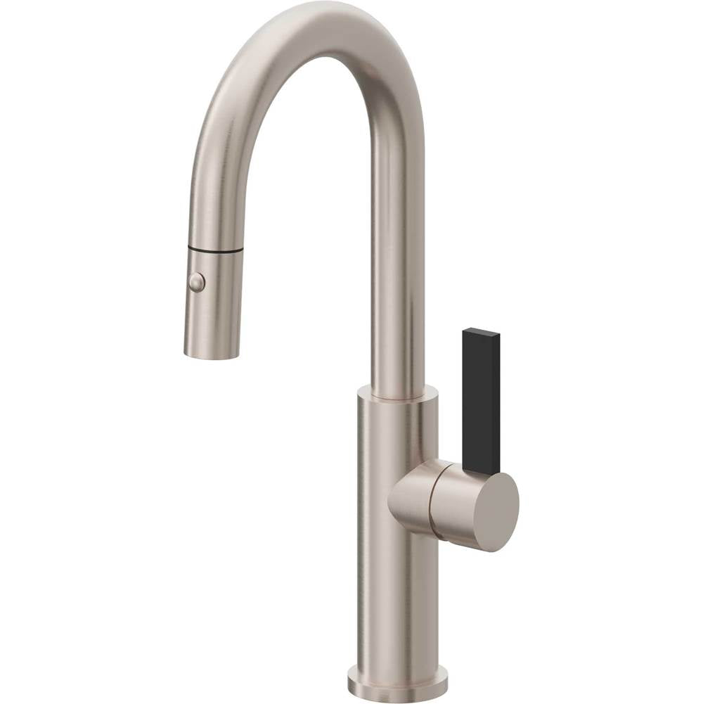 California Faucets - Pull-Down Prep/Bar Faucet with Button Sprayer - Gloss White