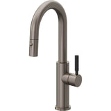 California Faucets - Pull-Down Prep/Bar Faucet with Button Sprayer - Graphite Pvd