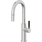 California Faucets - Pull-Down Prep/Bar Faucet with Button Sprayer - Polished Chrome