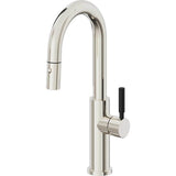 California Faucets - Pull-Down Prep/Bar Faucet with Button Sprayer - Polished Nickel Pvd