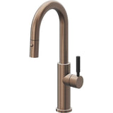 California Faucets - Pull-Down Prep/Bar Faucet with Button Sprayer - Satin Bronze Pvd