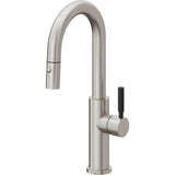 California Faucets - Pull-Down Prep/Bar Faucet with Button Sprayer - Ultra Stainless Steel Pvd